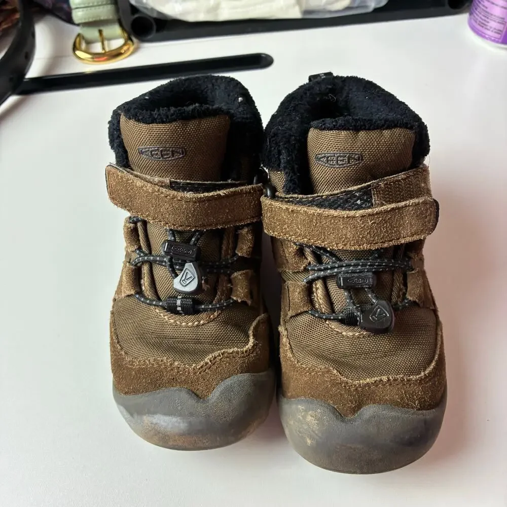 KEEN Knotch Chukka Insulated Boots Toddler Boys 10 Brown Suede Hook-and-Loop